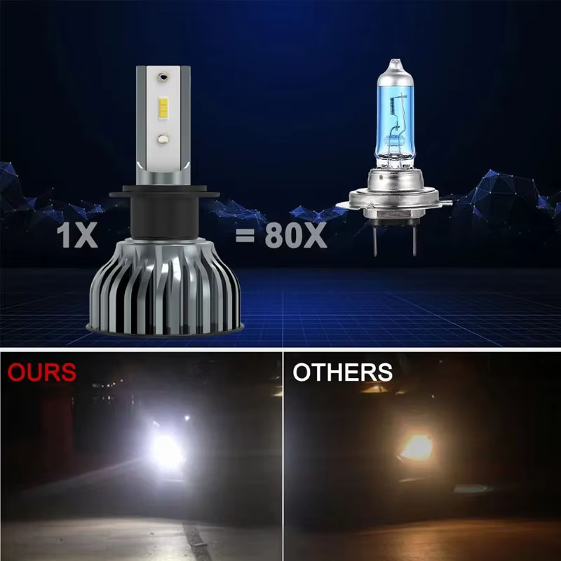 LED المصباح h4 h7 h1 LED المصابيح الأمامية 9005 H7 h9 h11 6
