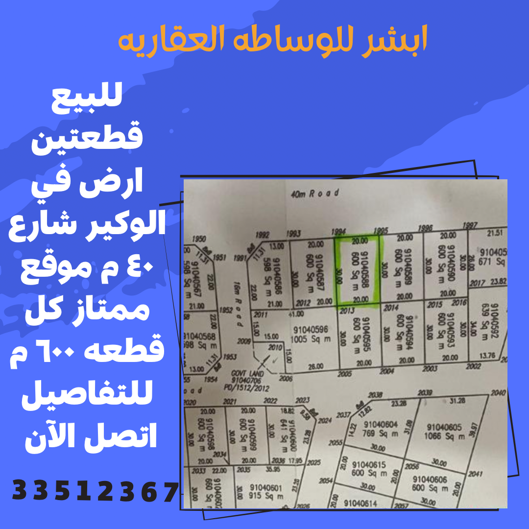 أرضين سكنيتين للبيع في الوكير - الوكرة - في قطر
