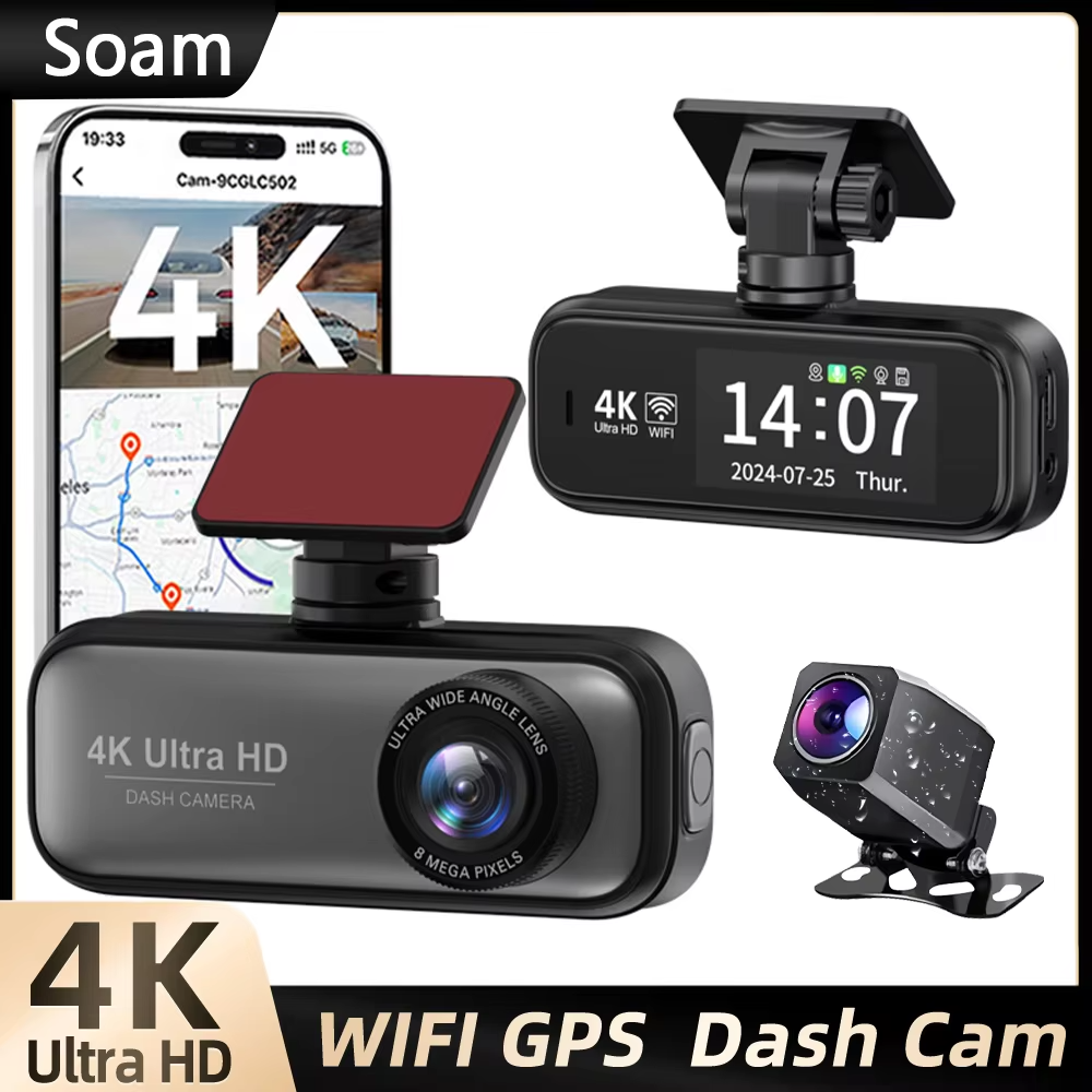 كاميرا Soam Dash Cam فائقة الدقة 4K+1080P مزدوجة - التجارة الألكترونية - في قطر